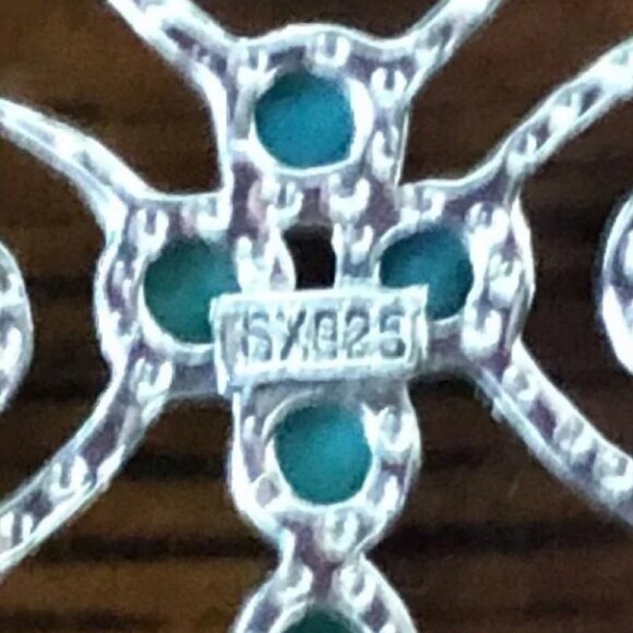 Estate Sterling Silver Cross  Marked SX 925 Thailand - Picture 3 of 4